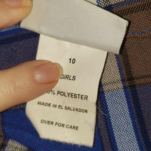 Blue grey white Plaid Jumper 10 - Picture 3 of 5